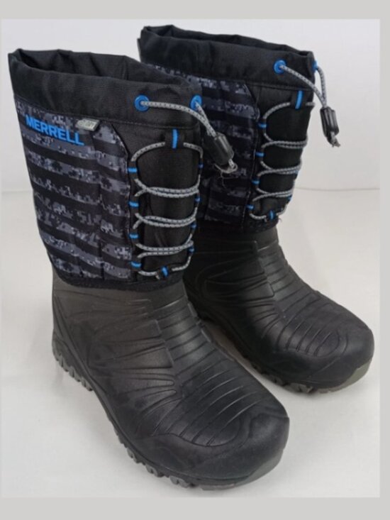 Merrell Mens 4 Select Dry Grip Insulated -40 Drawstring Black Blue Snow Boots main image 10